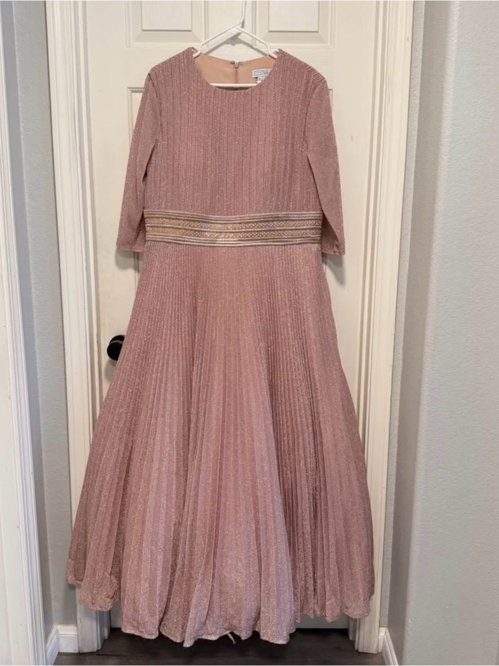 Leena for Mac Duggal Shimmering Sleeve Gown